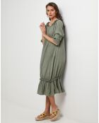 Robe 100% Lin Ananas kaki