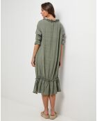Robe 100% Lin Ananas kaki