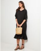 Robe 100% Lin Ananas noire