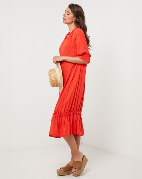 Robe 100% Lin Ananas orange