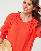 Robe 100% Lin Ananas orange