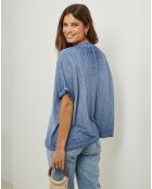 Tunique en Coton & Lin Fraise des Bois indigo