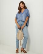 Tunique en Coton & Lin Fraise des Bois indigo