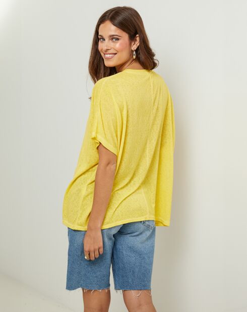 Tunique en Coton & Lin Fraise des Bois jaune
