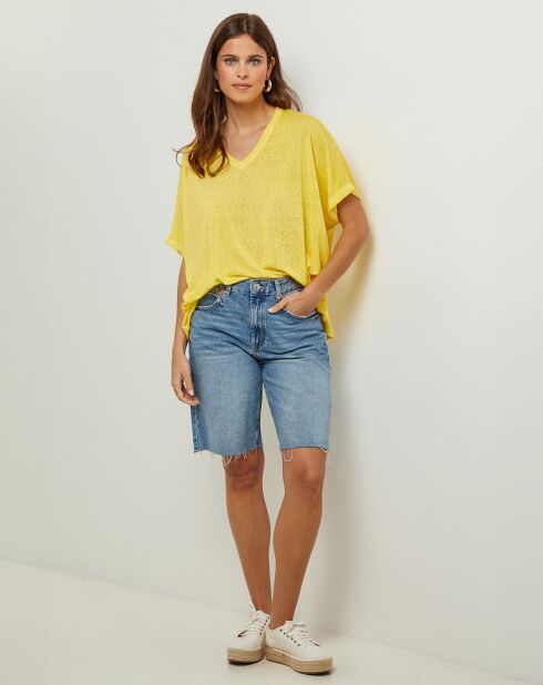 Tunique en Coton & Lin Fraise des Bois jaune