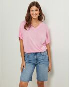 Tunique en Coton & Lin Fraise des Bois rose