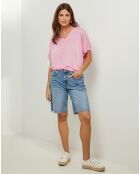 Tunique en Coton & Lin Fraise des Bois rose