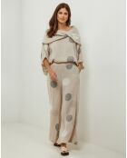 Pantalon 100% Lin Plumetis beige