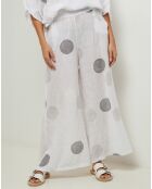 Pantalon 100% Lin Plumetis blanc