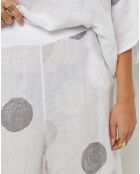 Pantalon 100% Lin Plumetis blanc