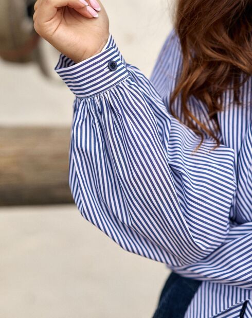 Chemise Azami rayée bleue