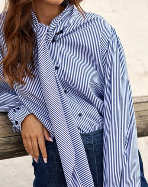 Chemise Azami rayée bleue