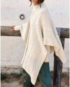 Poncho en Laine & Cachemire Roca crème