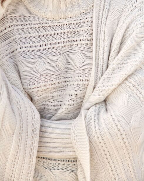 Poncho en Laine & Cachemire Roca crème