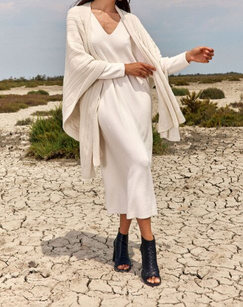 Poncho en Laine & Cachemire Roca crème
