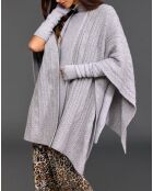 Poncho en Laine & Cachemire Roca gris