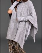 Poncho en Laine & Cachemire Roca gris