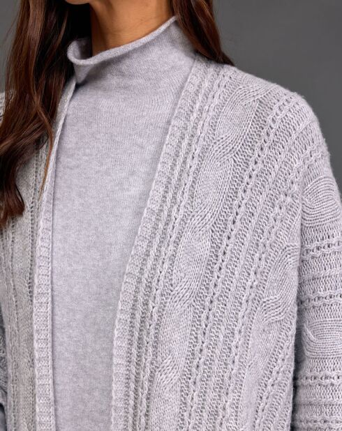 Poncho en Laine & Cachemire Roca gris