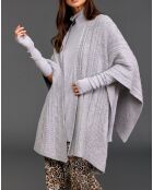 Poncho en Laine & Cachemire Roca gris