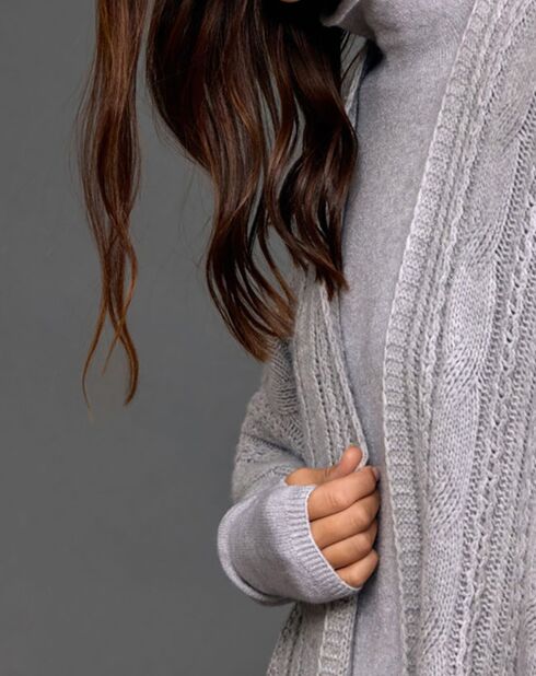 Poncho en Laine & Cachemire Roca gris