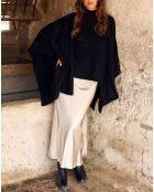Poncho en Laine & Cachemire Roca noir