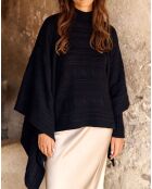 Poncho en Laine & Cachemire Roca noir