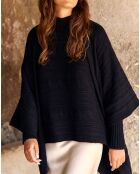Poncho en Laine & Cachemire Roca noir