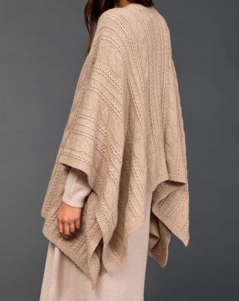 Poncho en Laine & Cachemire Roca sable