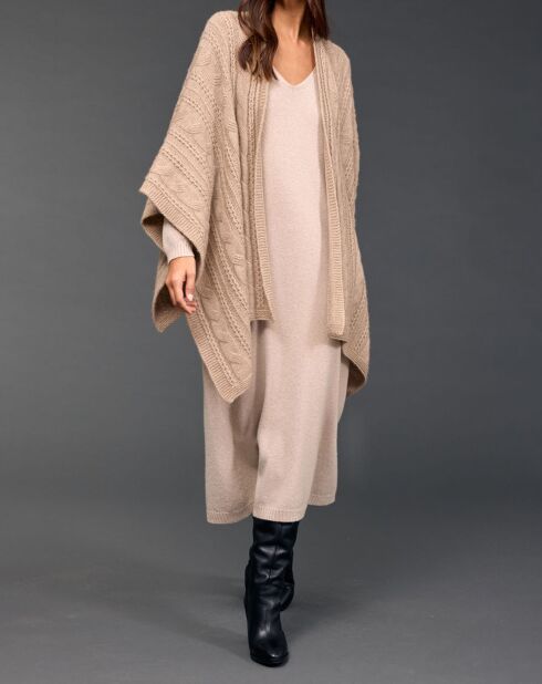 Poncho en Laine & Cachemire Roca sable