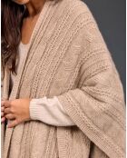 Poncho en Laine & Cachemire Roca sable
