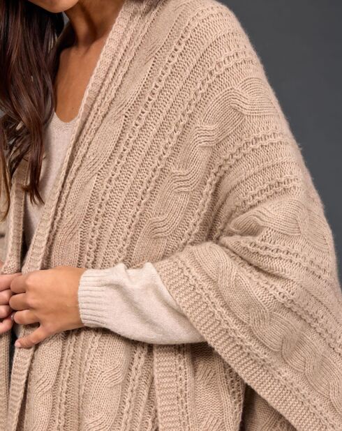 Poncho en Laine & Cachemire Roca sable