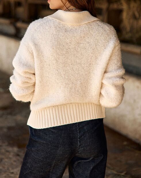 Cardigan en Laine & Alpaga mélangés Manon crème