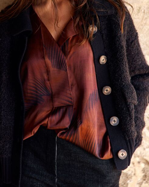 Cardigan en Laine & Alpaga mélangés Manon noir