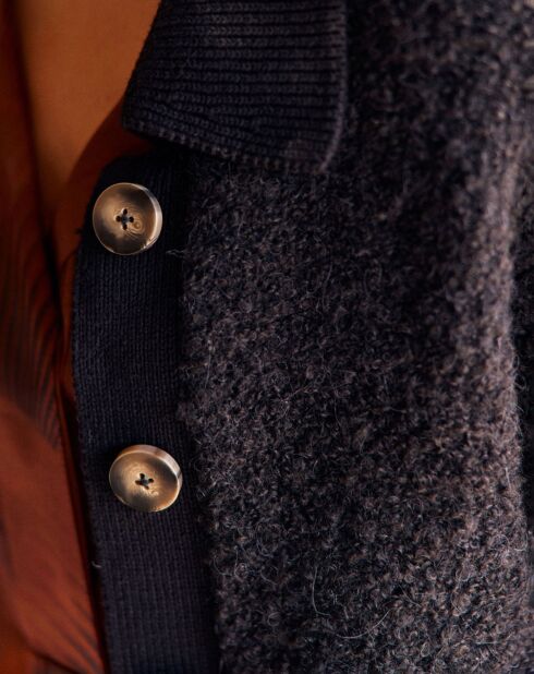 Cardigan en Laine & Alpaga mélangés Manon noir