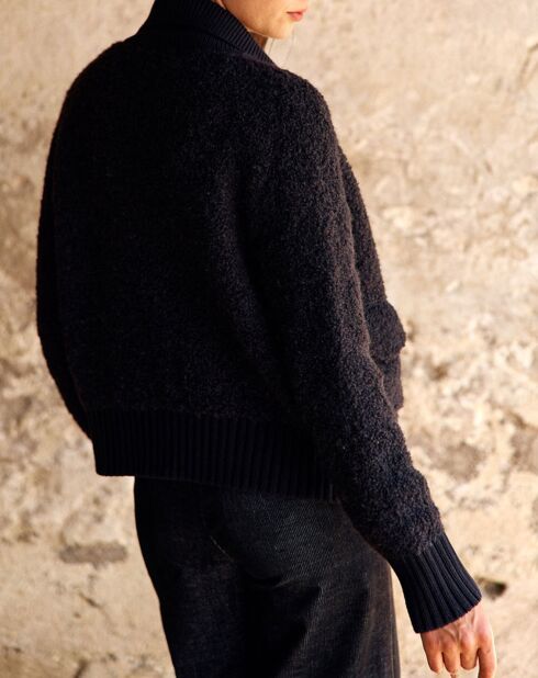 Cardigan en Laine & Alpaga mélangés Manon noir