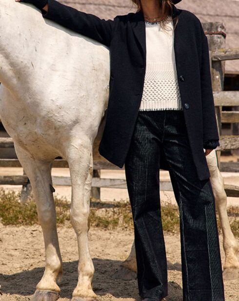 Manteau en Laine mélangée Mirav noir