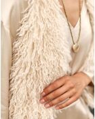 Gilet sans manches en fausse fourrure Moka crème