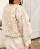 Gilet sans manches en fausse fourrure Moka crème