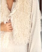 Gilet sans manches en fausse fourrure Moka crème