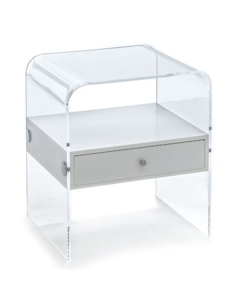 Table basse/de chevet Panolia blanche - H45xL40xP33 cm