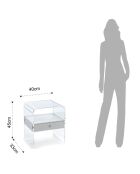 Table basse/de chevet Panolia blanche - H45xL40xP33 cm