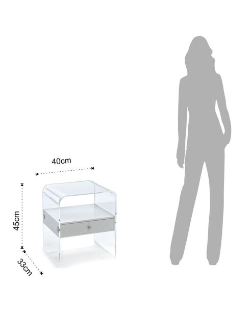 Table basse/de chevet Panolia blanche - H45xL40xP33 cm