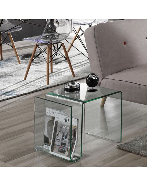 Table basse/de chevet Magazine transparente - 40x48x38 cm
