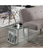 Table basse/de chevet Magazine transparente - 40x48x38 cm