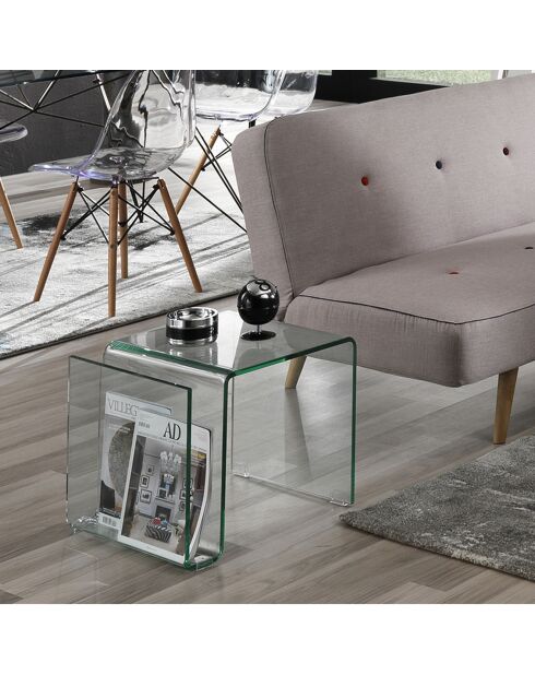 Table basse/de chevet Magazine transparente - 40x48x38 cm