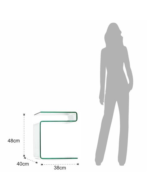 Table basse/de chevet Magazine transparente - 40x48x38 cm