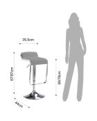 Tabouret de bar Snappy gris - 67/87x35.5x44 cm