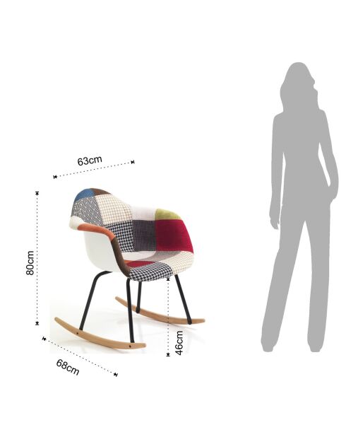 Fauteuil à bascule New Kaleidos-B multicolore - 80x63x68 cm