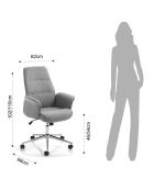 Fauteuil de bureau Dony High gris - 102/110x62x68 cm