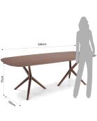 Table Copenaghen noyer - 75x100x240 cm